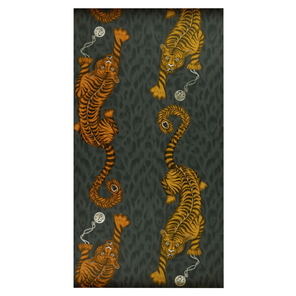 Tigris Wallpaper W0105 01 by Emma J Shipley in Flame Orange